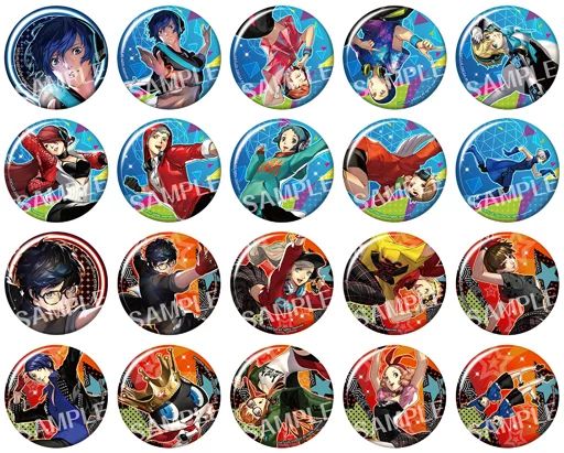 バッジ ピンズ キャラクター 全20種セット ペルソナ3 ダンシング ムーンナイト＆ペルソナ5 スターナイト トレーディングバッジコレクション
