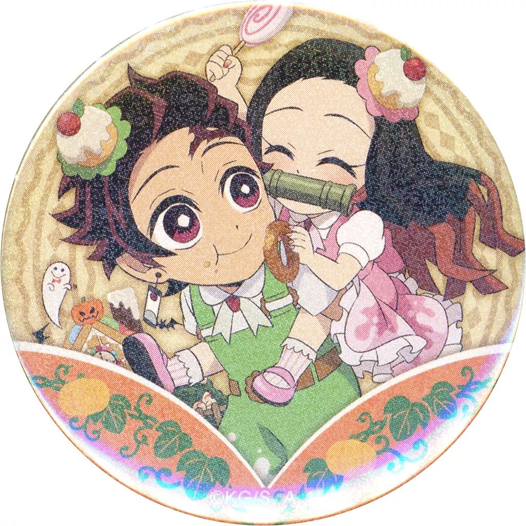 中古】バッジ・ピンズ 竈門炭治郎＆竈門禰豆子(ラメ) 「鬼滅の刃