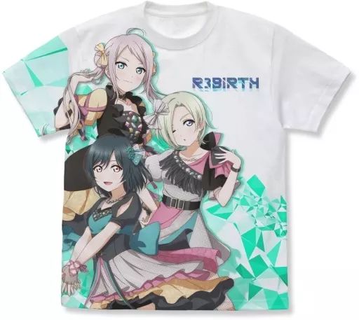 衣類 R 3 BIRTH フルグラフィックTシャツ ホワイト Lサイズ ラブライブ!虹ヶ咲学園スクールアイドル同好会