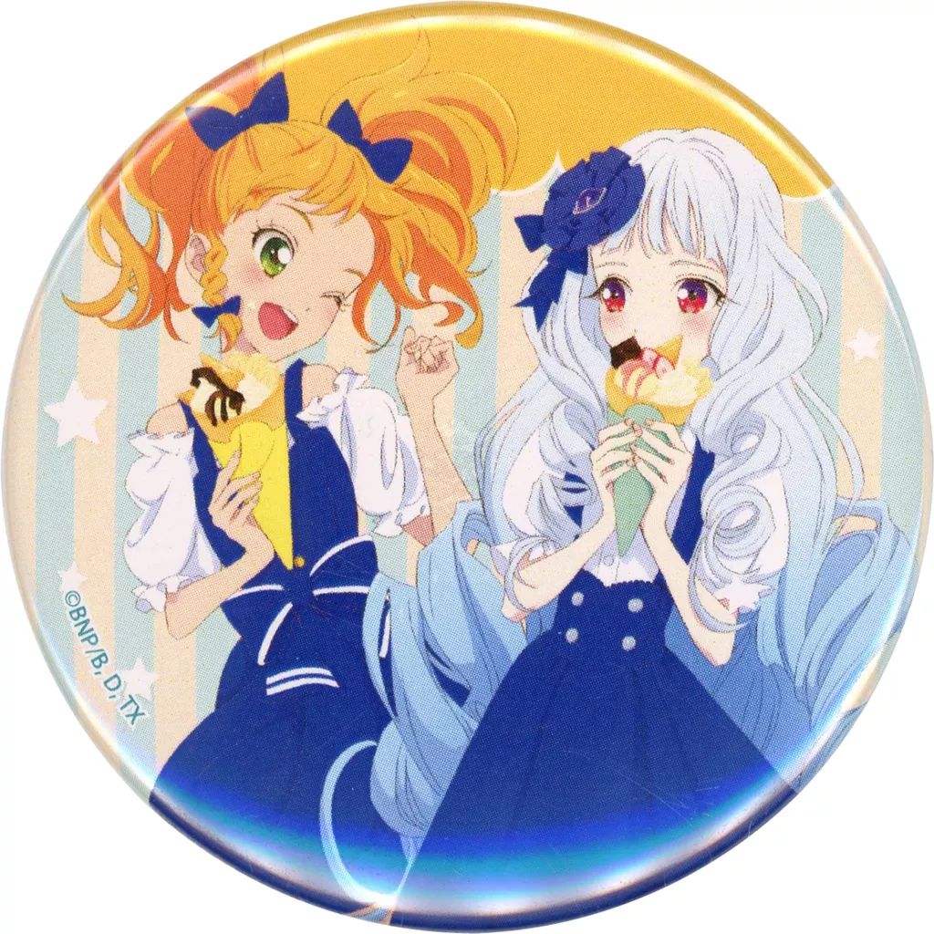 中古】バッジ・ビンズ 二階堂ゆず＆白銀リリィ 「缶バッジ アイカツ