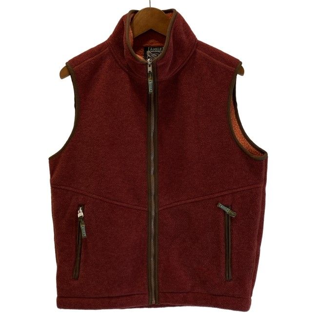 AIGLE　ベスト　レイヤード　ハイネック　フルジップ　無地　日本製　アウトドア　古着