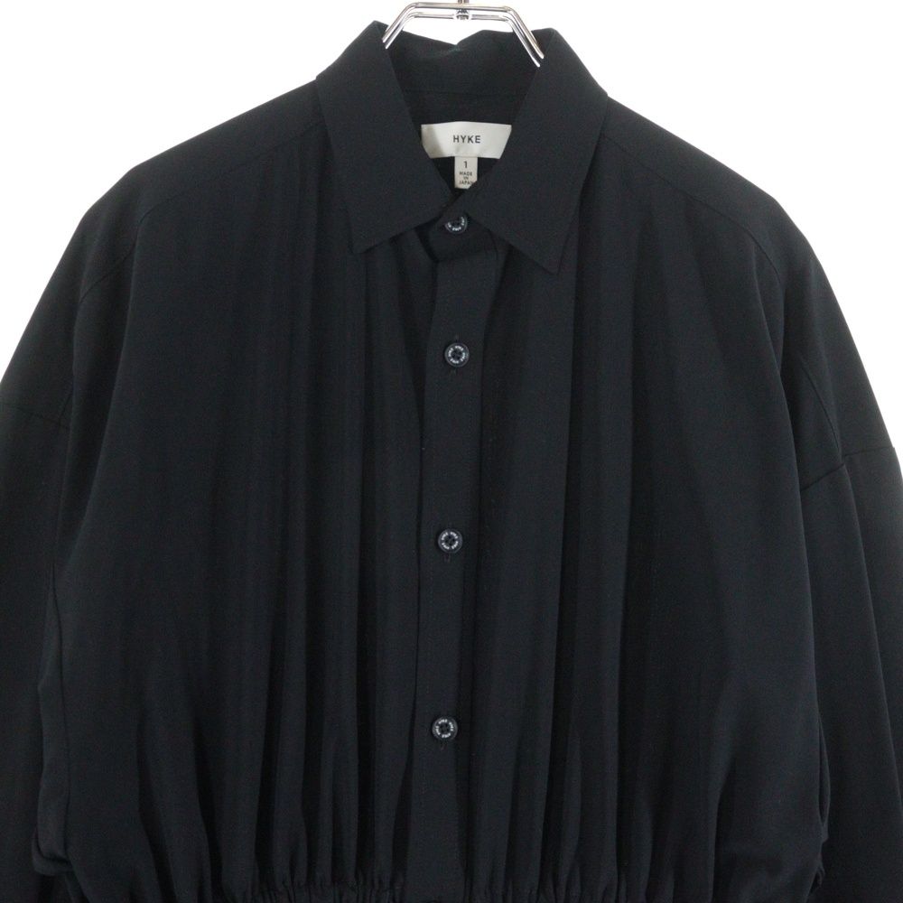 HYKE (ハイク) 22SS 長袖シャツ ワンピース ブラック レディース 202