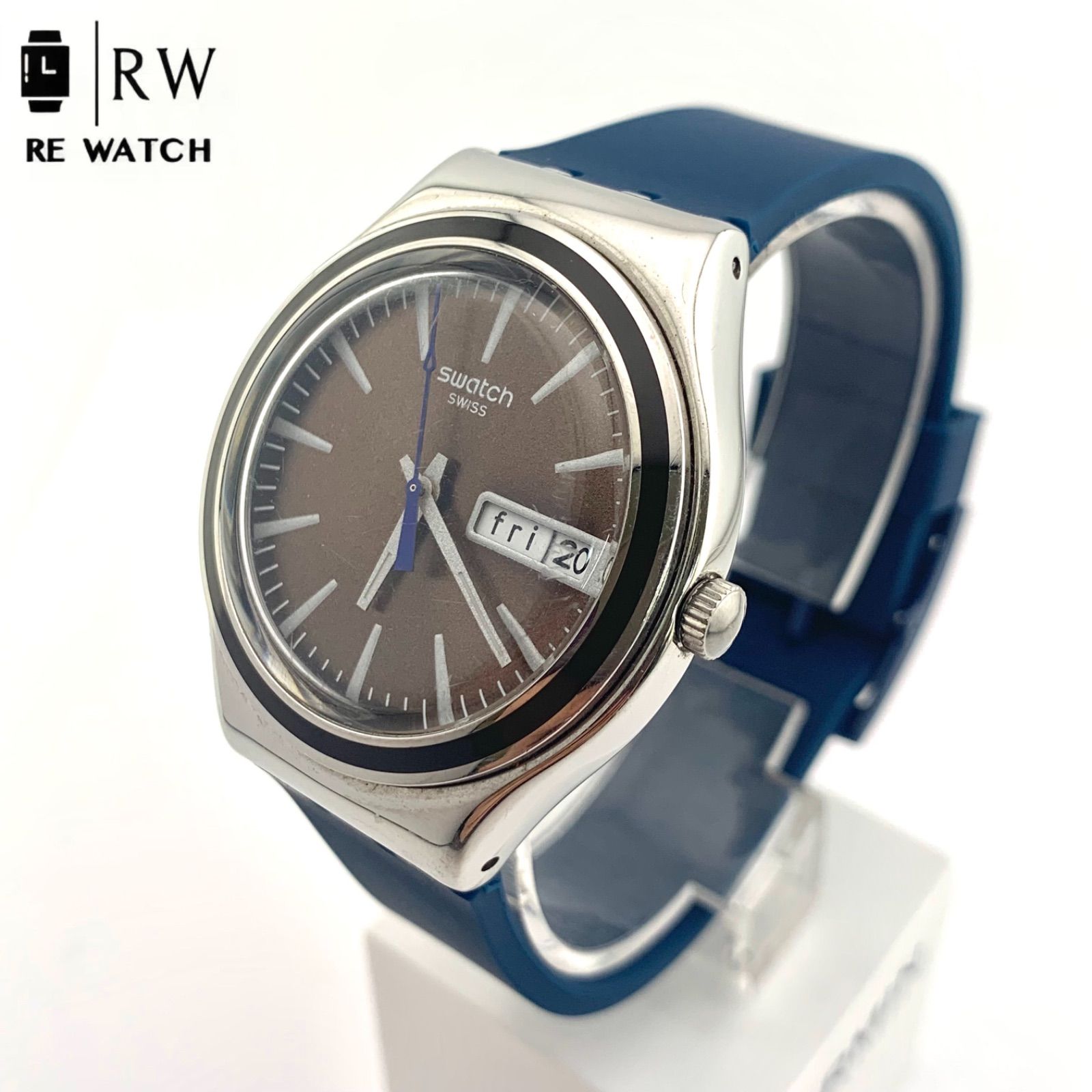 中古】swatch 377 アナログ腕時計 ダークブラウン - メルカリ