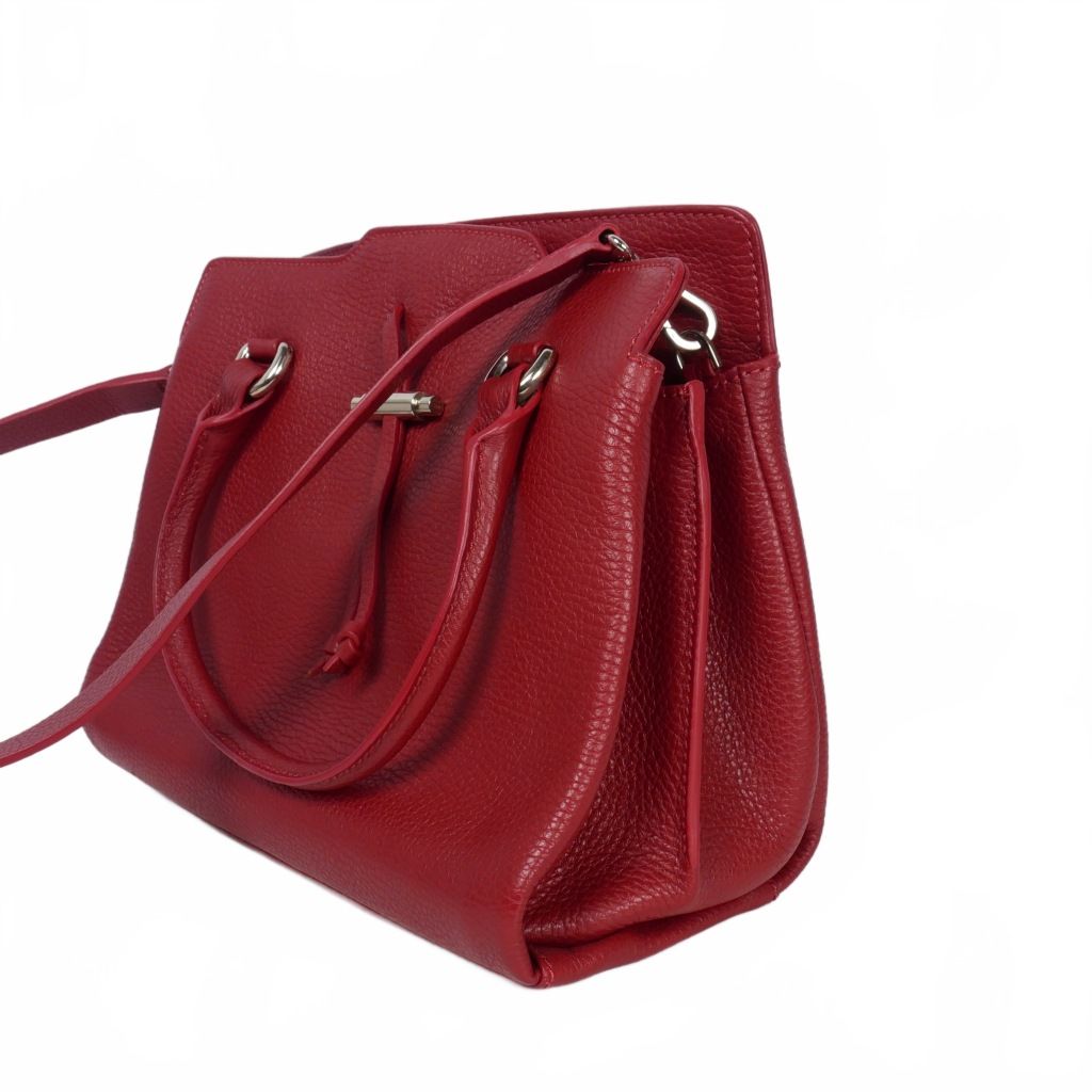 マウロ ゴヴェルナ 2WAY レザー ハンドバッグ ショルダーバッグ 赤 レッド マウロ ゴヴェルナ MAURO GOVERNA 2WAY レザー ハンドバッグ