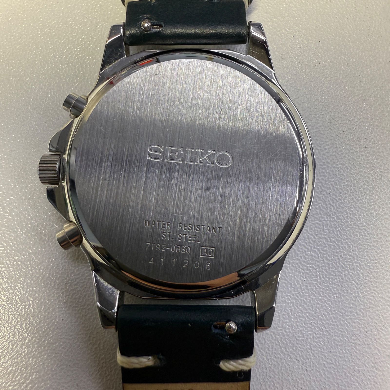 クロノグラフ セイコー 7T92-0BB0 SEIKO Yahoo!オークション 新品電池