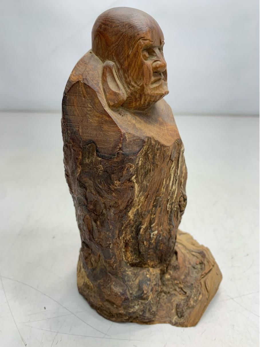 希少 達磨大師 だるま 天然木 木製 一刀彫 木彫り アンティーク