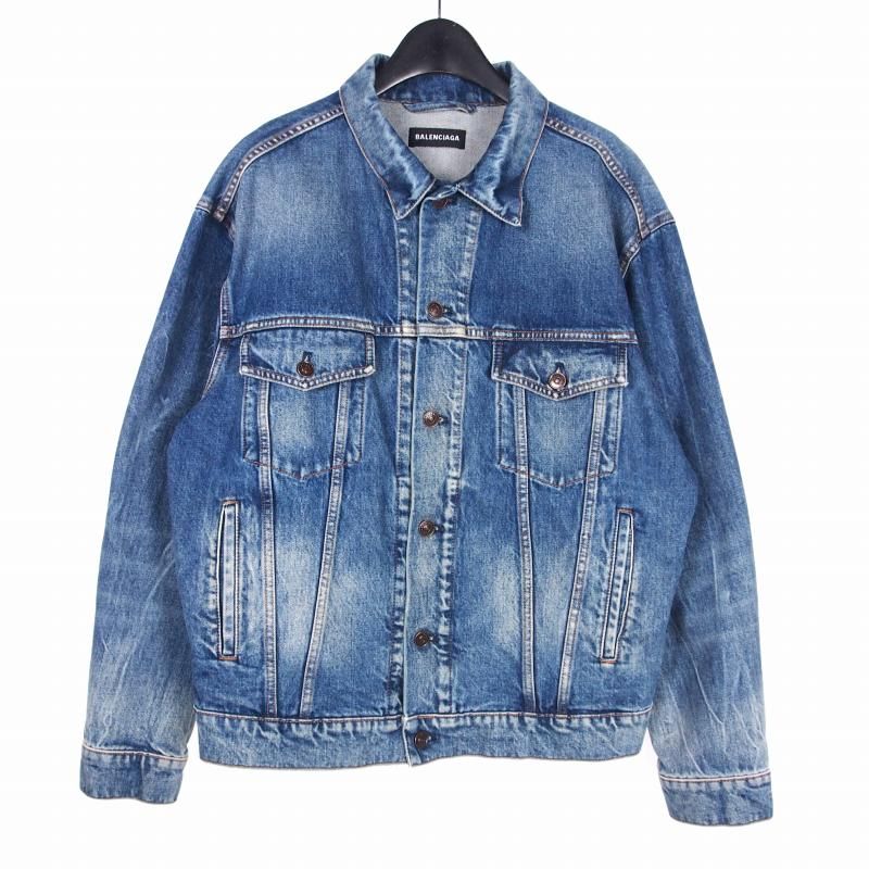 バレンシアガ BALENCIAGA バックロゴ刺繡 デニムジャケット 上着 44