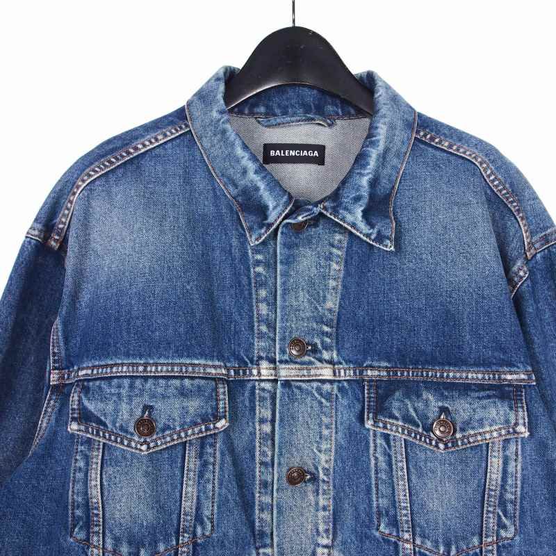 バレンシアガ BALENCIAGA バックロゴ刺繡 デニムジャケット 上着 44