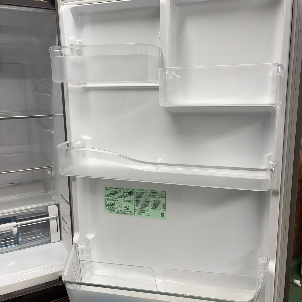 446 大型冷蔵庫 400L強 右開き 自動製氷機 鏡面デザイン 保証込 美品