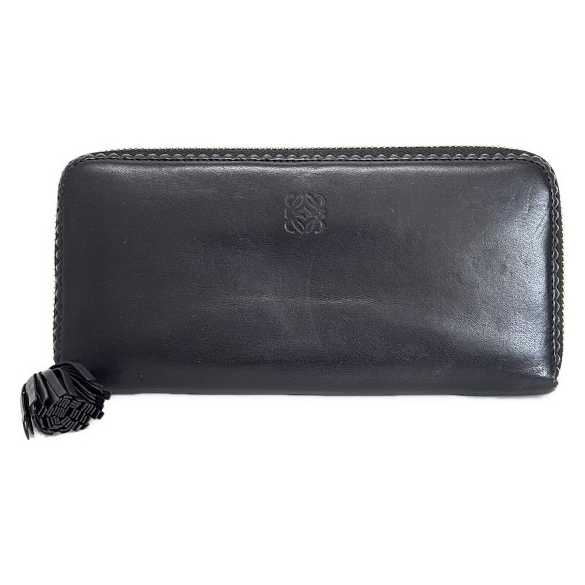 LOEWE(ロエベ) 長財布 - ダークネイビー タッセル/ラウンドファスナー