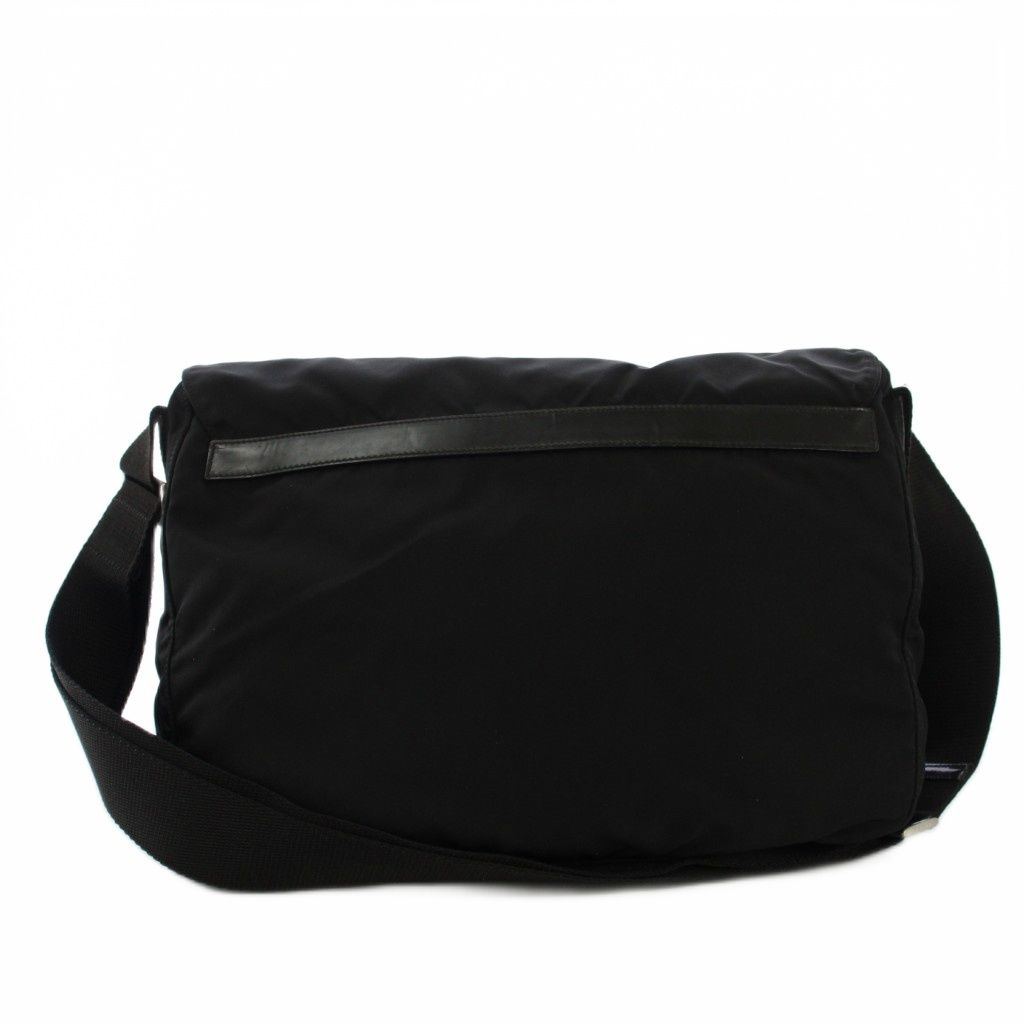 プラダ PRADA ショルダーバッグ 三角プレート ナイロン 黒 /KH □OH