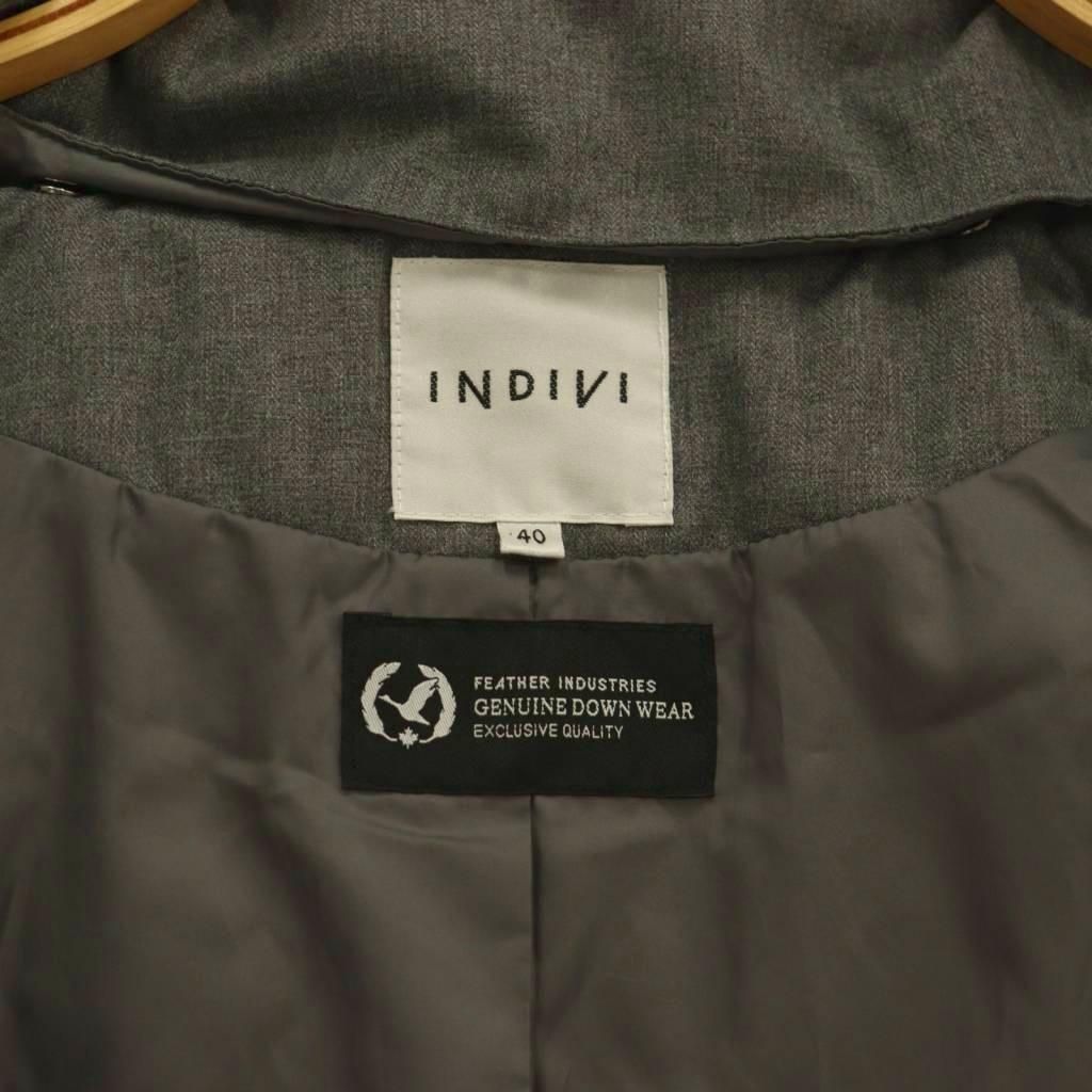 INDIVI GENUINE DOWN WEAR ラクーン ファー コート INDIVI インディヴィダウンコート ラクーンファー Aライン ネイビー