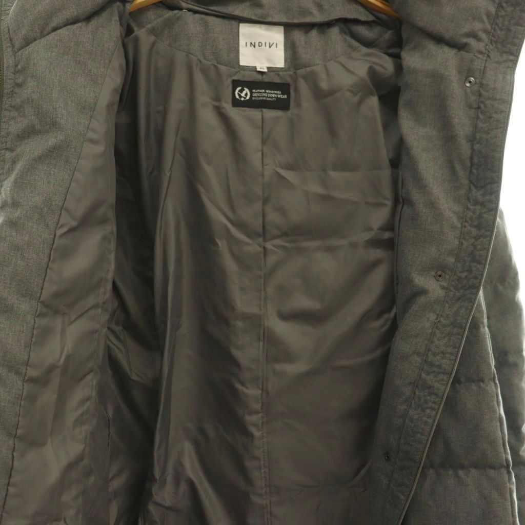 INDIVI GENUINE DOWN WEAR ラクーン ファー コート インディヴィ INDIVI ラクーンファー付きダウンコート グレー｜Yahoo