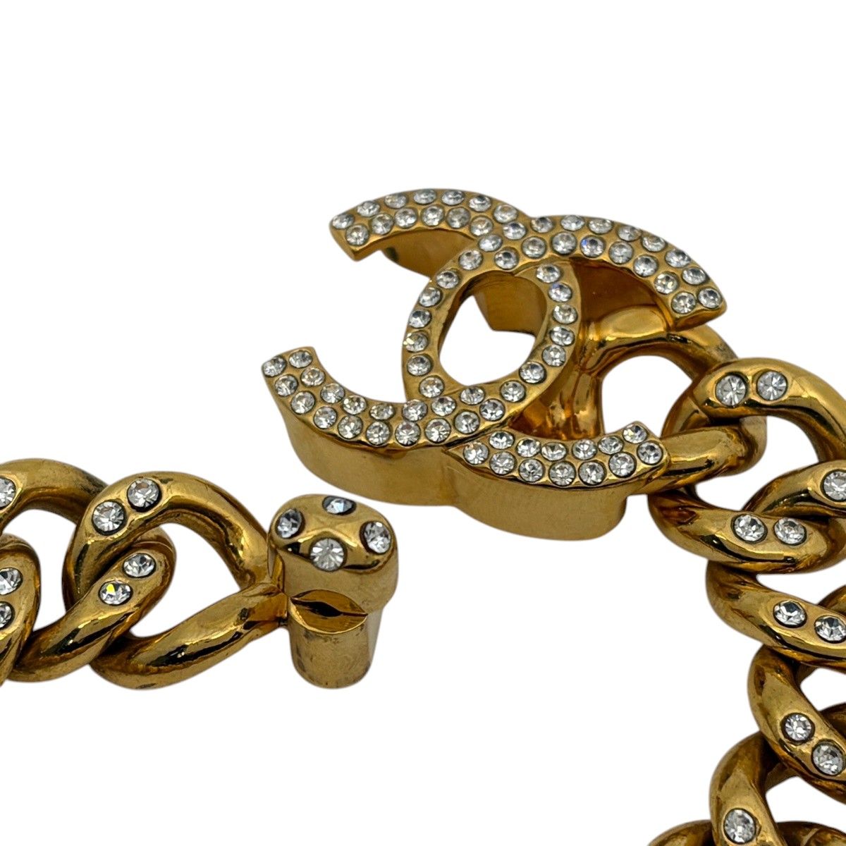 シャネル CHANEL ココマーク ラインストーン チェーン ブレスレット