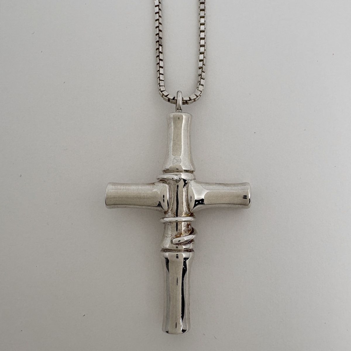 グッチ GUCCI クロス ネックレス バンブー 十字架 ネックレス シルバー