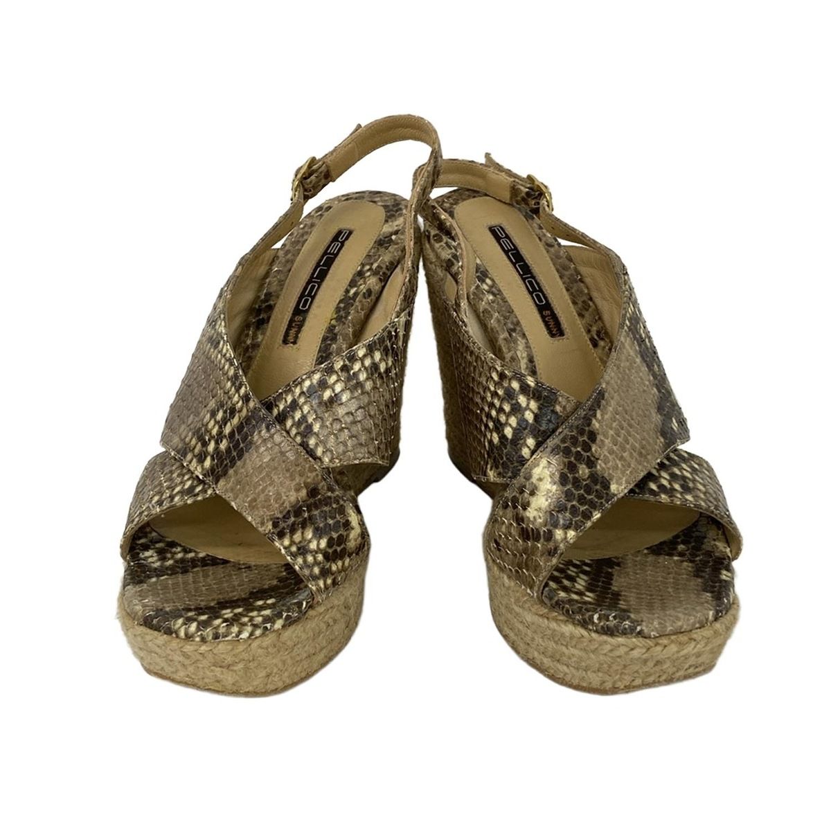 PELLICO(ペリーコ) サンダル 37 レディース - ベージュ×ライトブラウン