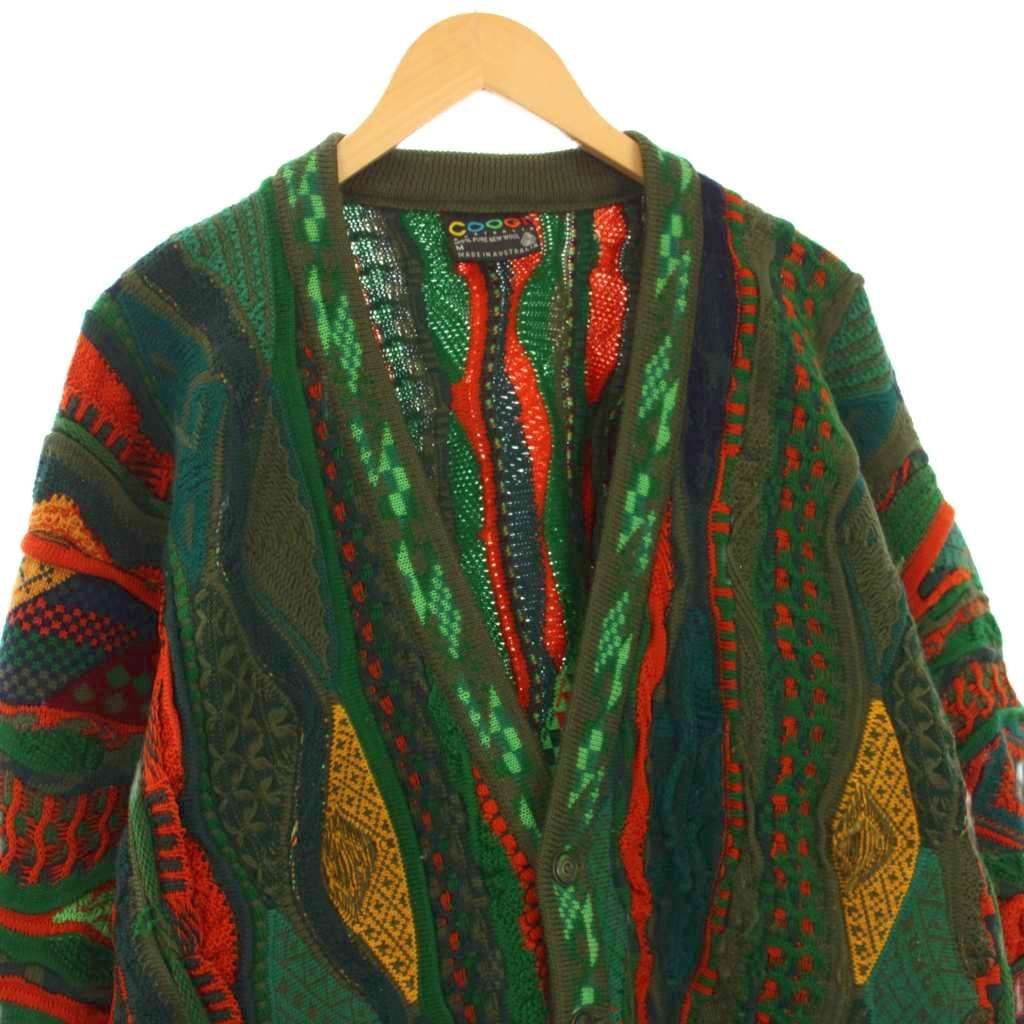 COOGI クージー 3Dニットカーディガン 長袖 ウール M 緑 /KH - メルカリ
