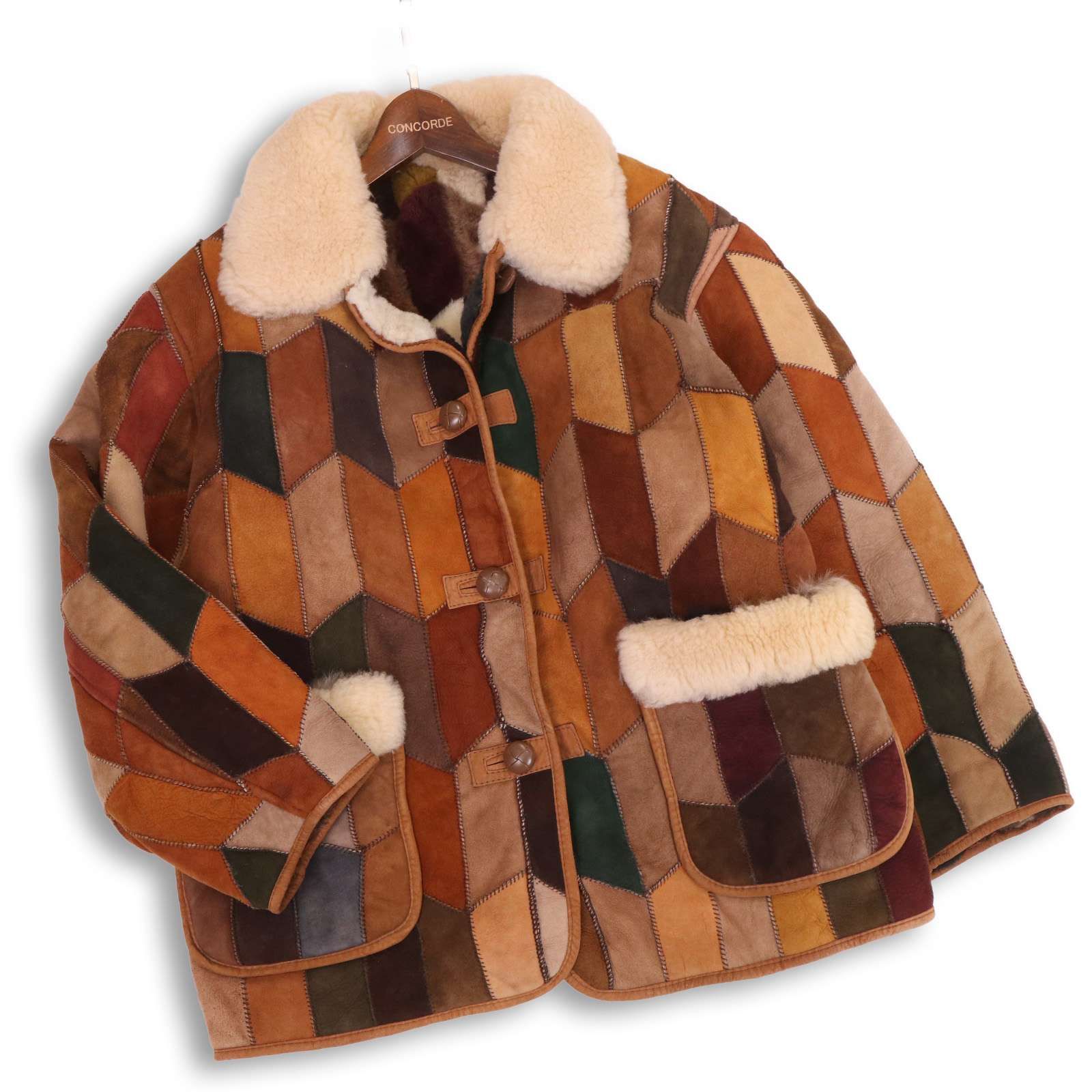 レディースブランド 秋冬 羊革♪ ボア リアル ムートン パッチワーク