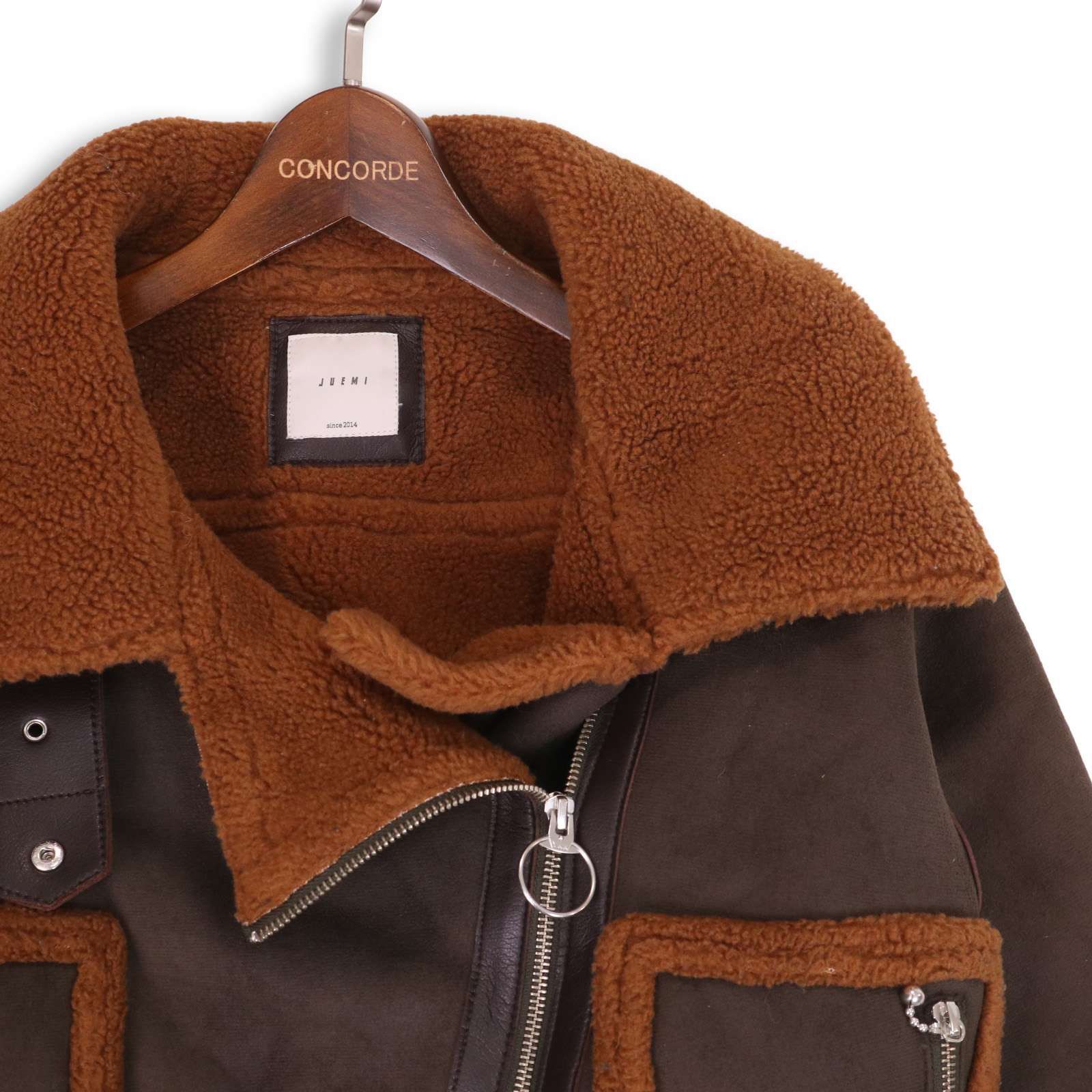 Juemi ジュエミ 秋冬☆ ボア フェイク ムートン ダブル ライダース