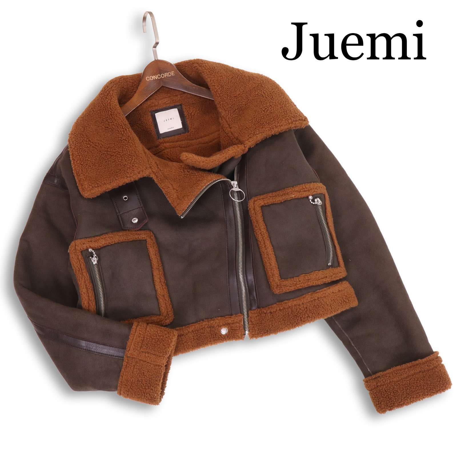 ジュエミ Juemi ダブルライダース レディース F Juemi ジュエミ 秋冬☆ ボア フェイク ムートン ダブル ライダース