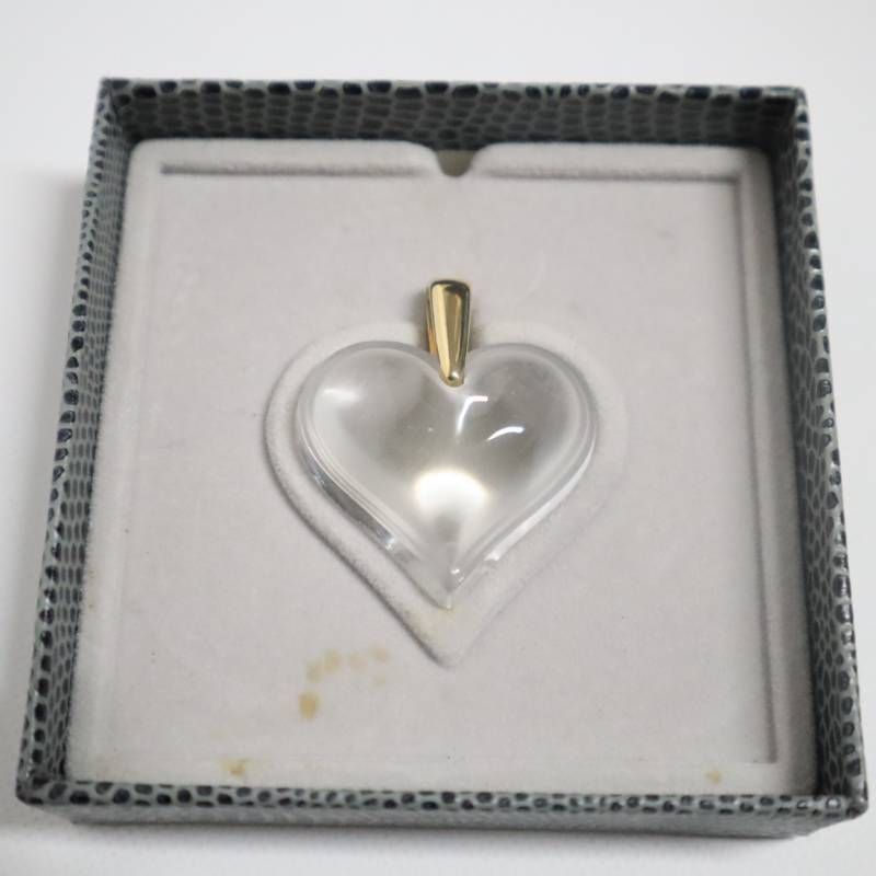 ラリック LALIQUE ハート ペンダント クリスタル ネックレス トップ