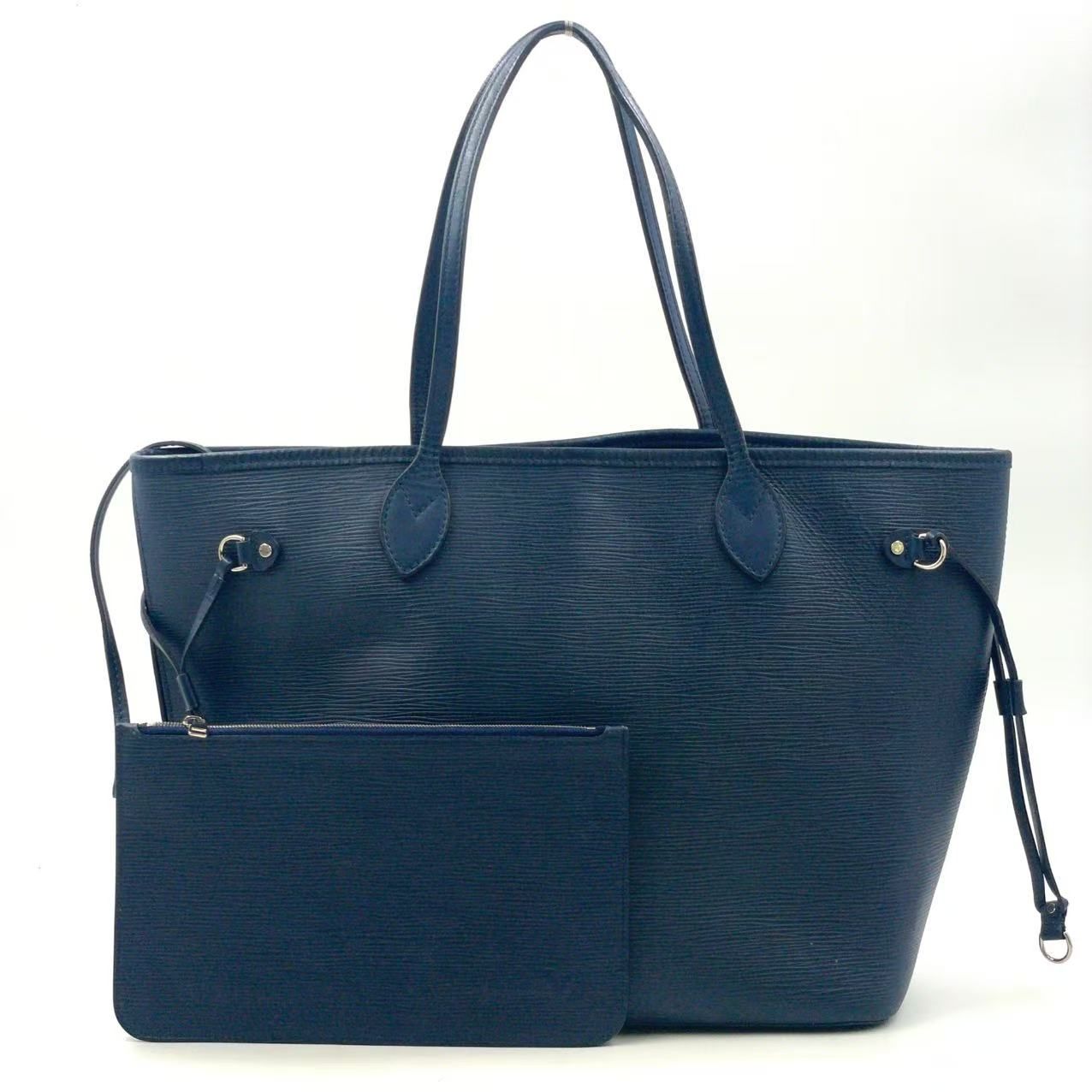 LOUIS VUITTON エピ ネヴァーフルMM レザー ネイビー トートバッグ