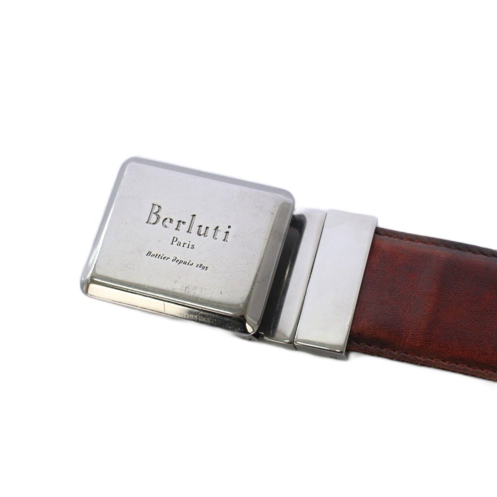 ベルルッティ Berluti レザーベルト 革ベルト リバーシブル 85 34 茶
