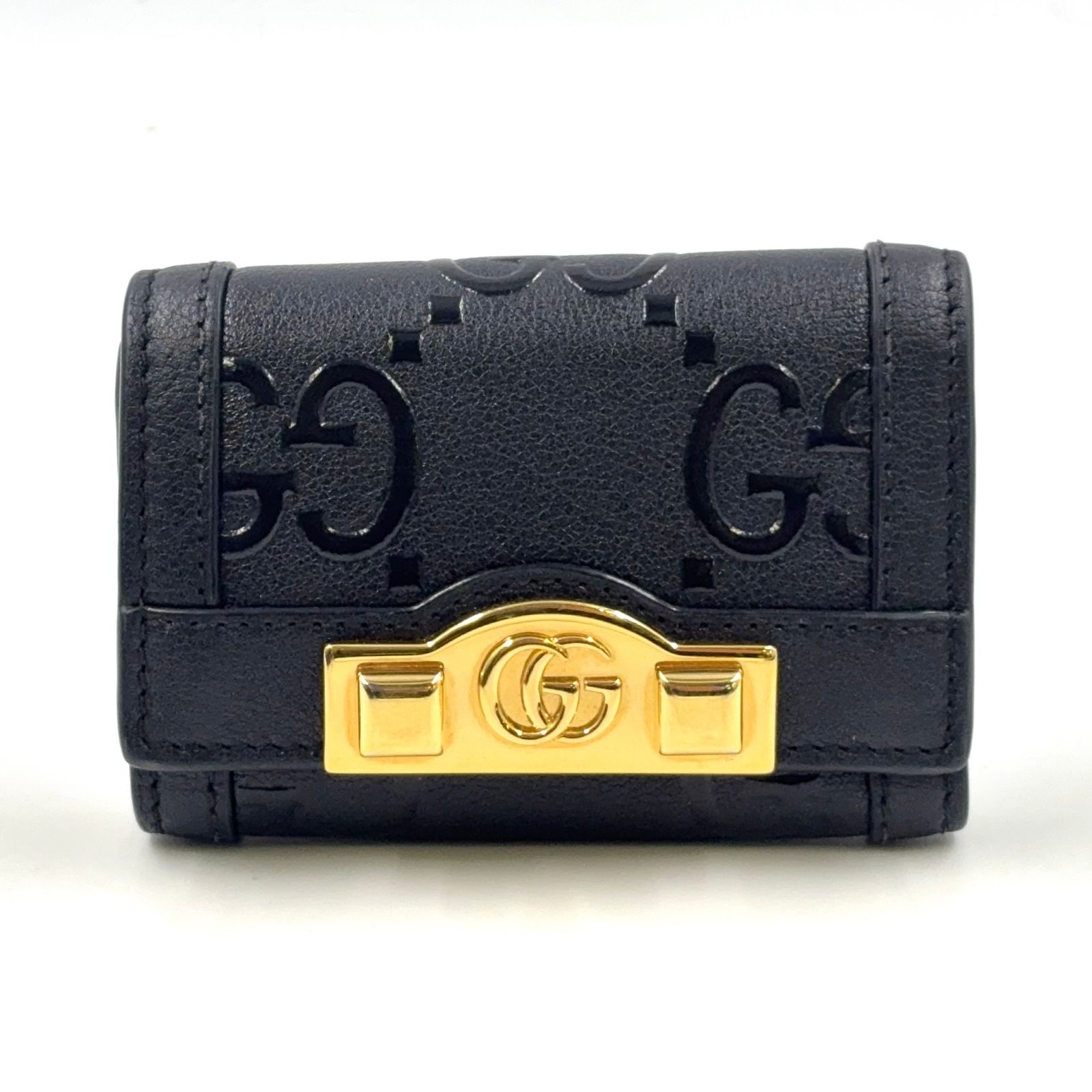 GUCCI キーケース 6連 ゴールド金具 黒 GUCCI キーケース 蜂 ビー ブラック レザー ゴールド金具 6連キーケース