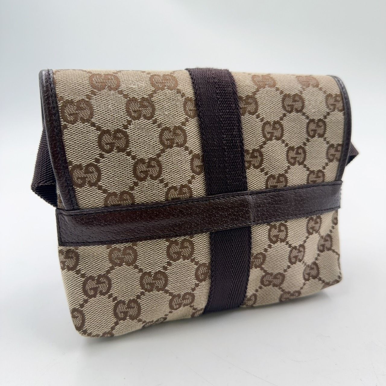 GUCCI GGキャンバス GGキャンバス ウエストポーチ レザー×キャンバス