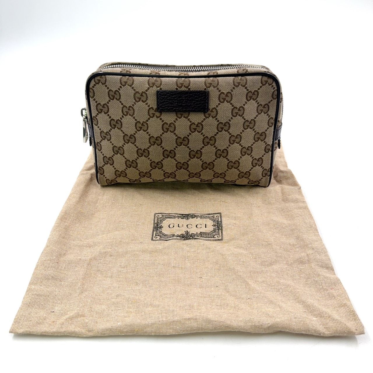 GUCCI GGキャンバス GGキャンバス ウエストポーチ レザー×キャンバス