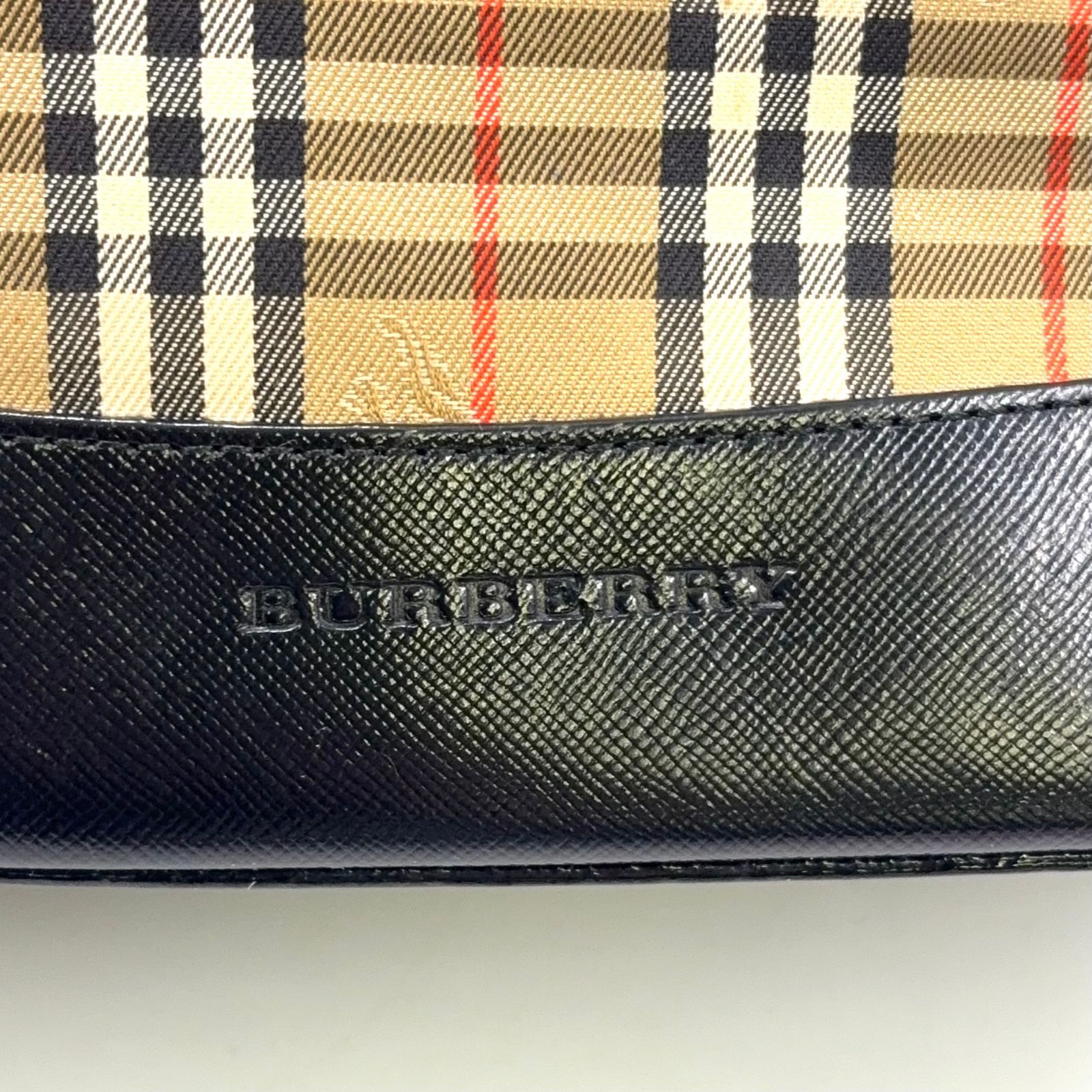 BURBERRY ノバチェック シャドーホース レザー×キャンバス ブラウン