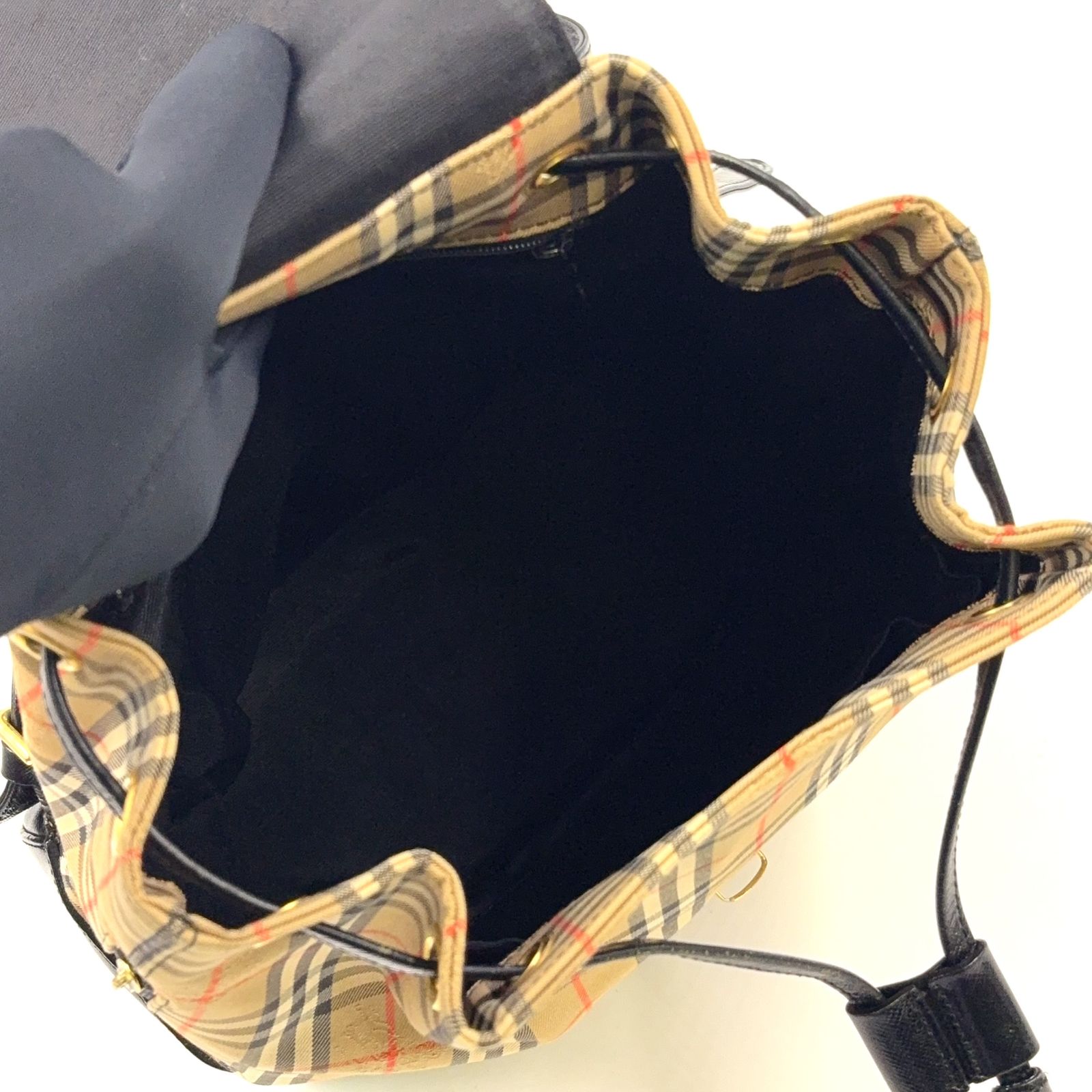 BURBERRY ノバチェック シャドーホース レザー×キャンバス ブラウン