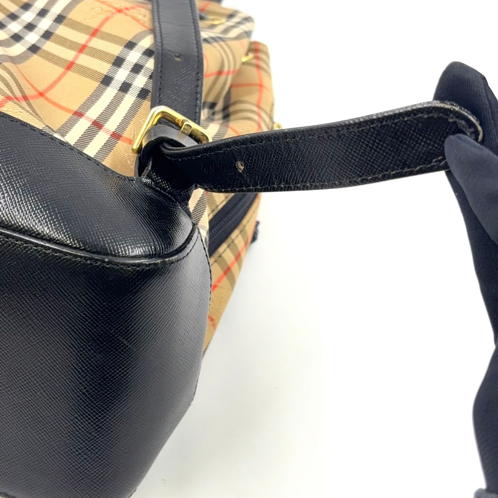 BURBERRY ノバチェック シャドーホース レザー×キャンバス ブラウン