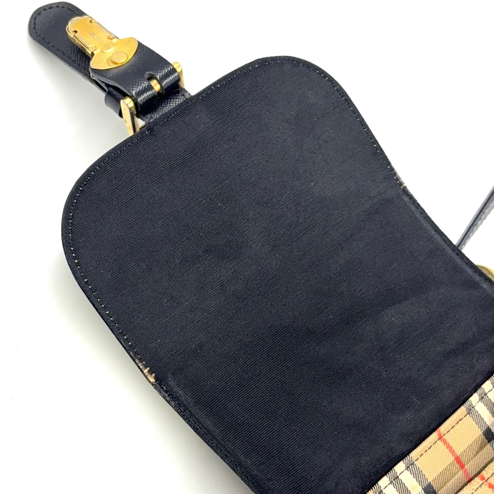 BURBERRY ノバチェック シャドーホース レザー×キャンバス ブラウン