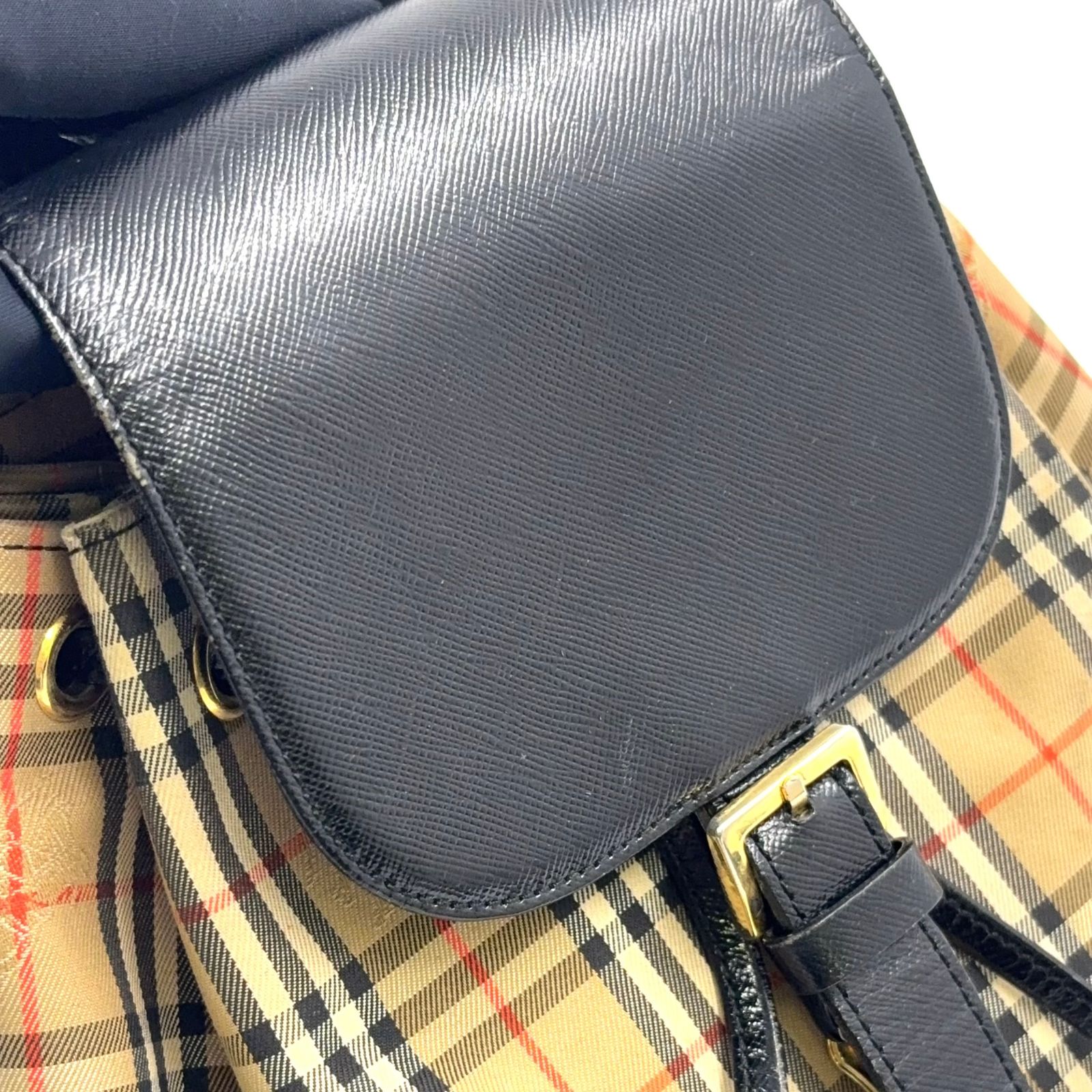 BURBERRY ノバチェック シャドーホース レザー×キャンバス ブラウン