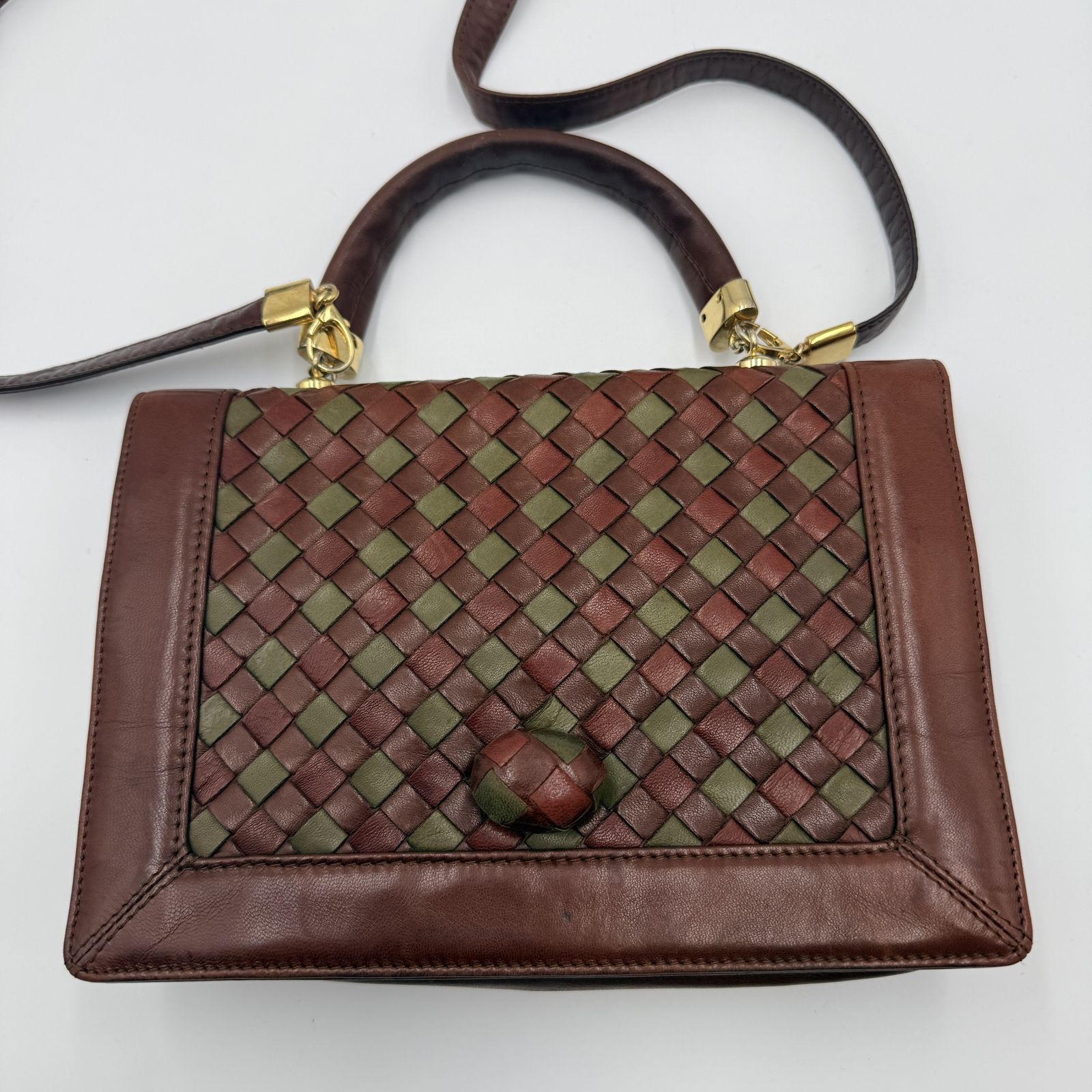 BOTTEGA VENETA カプリ イントレチャートダークブラウンハンドバッグ BOTTEGA VENETA ボッテガヴェネタ イントレチャート カバPM ダーク