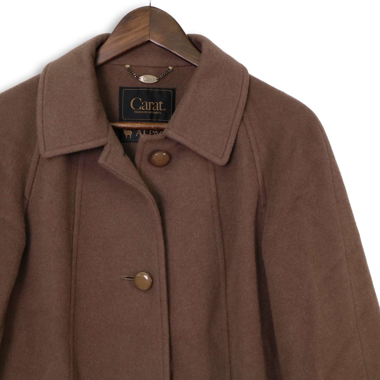 Carat カラット 秋冬 ウール☆ アルパカ シングル ロング コート Sz