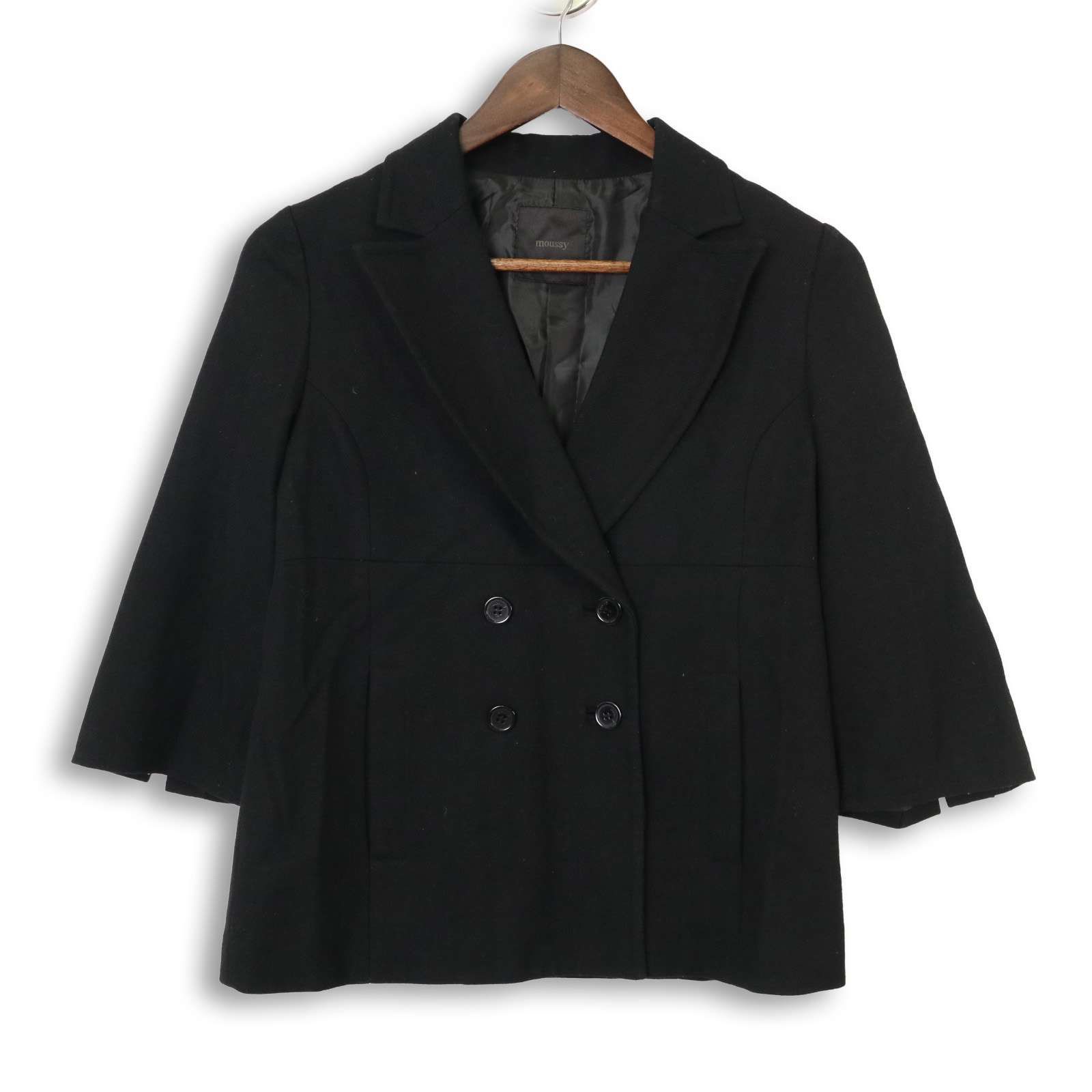 MOUSSY マウジー 秋冬 ウール混☆ 7分袖 ダブル テーラード ジャケット 