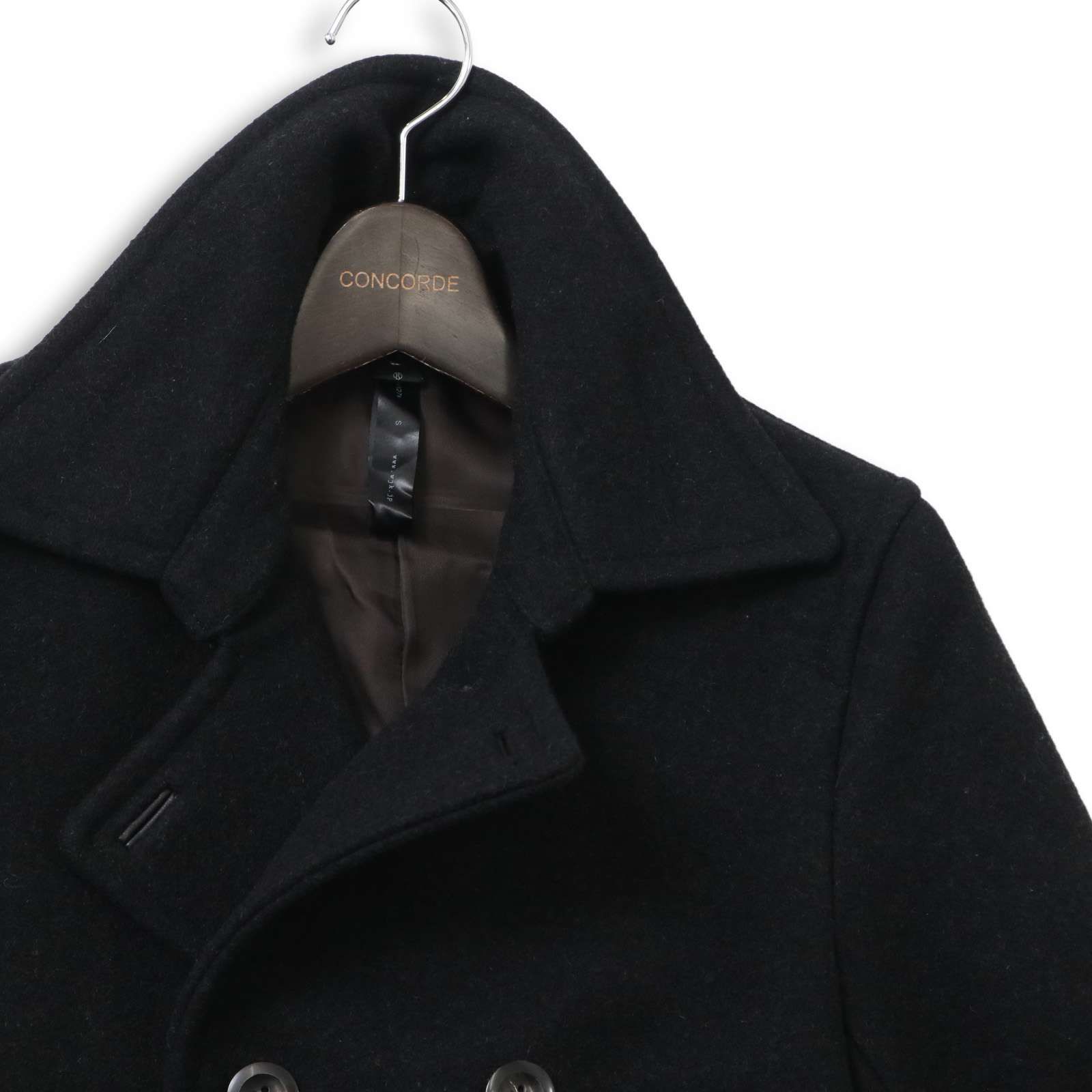 wjk ダブルジェイケイ 秋冬 メルトン ウール100％☆ 牛革使い Pコート