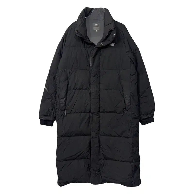New Balance ロゴ ブラック ダックダウン ロングダウンジャケット 95(M