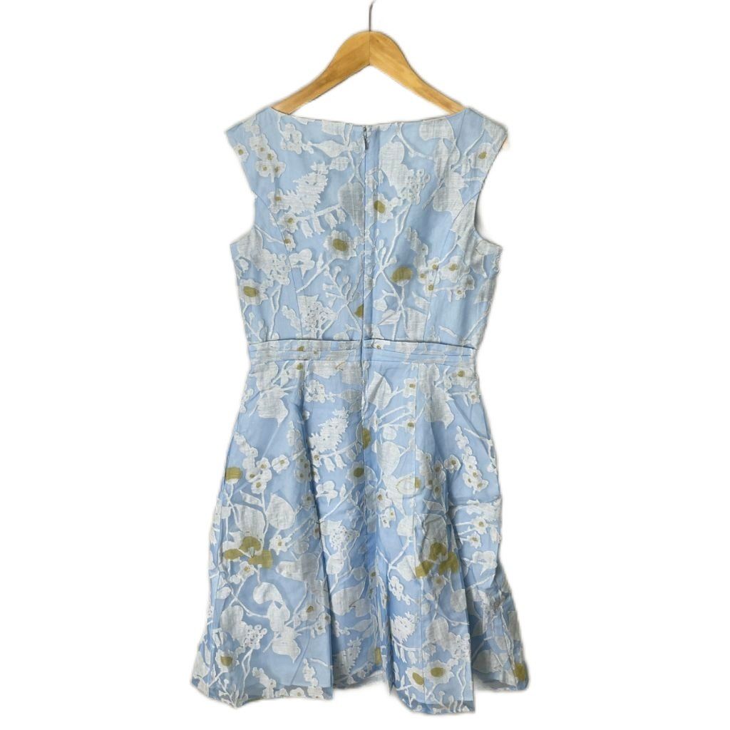 トッカ TOCCA 花柄 ノースリーブワンピース ひざ丈 0 ブルー □GY43