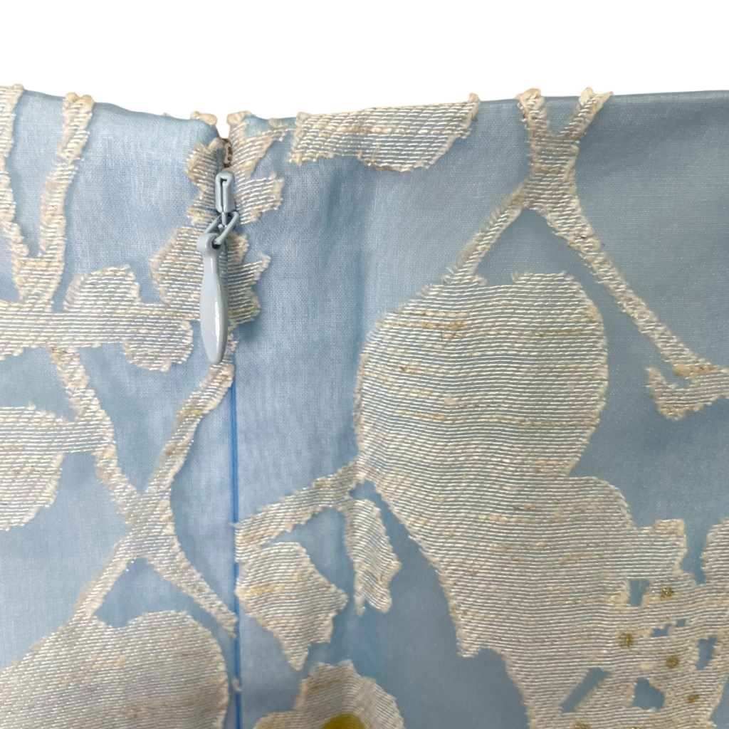 トッカ TOCCA 花柄 ノースリーブワンピース ひざ丈 0 ブルー □GY43