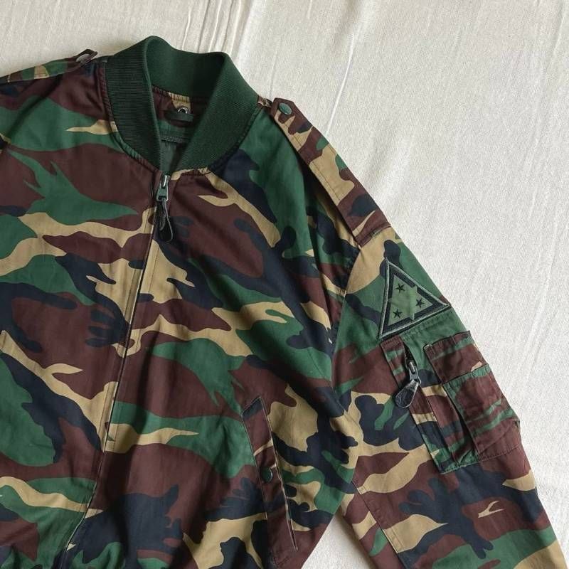 unknown 迷彩 カモフラージュ 総柄 MA-1 短丈フライトジャケット
