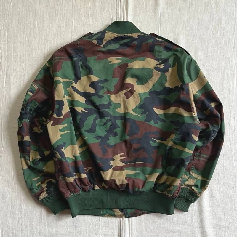 unknown 迷彩 カモフラージュ 総柄 MA-1 短丈フライトジャケット unknown 迷彩 カモフラージュ 総柄 MA-1 短丈フライトジャケット