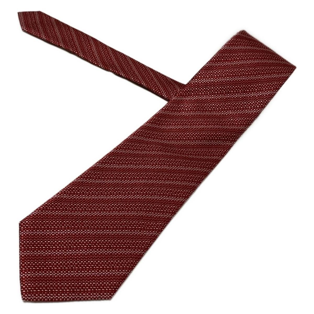 ✨激レア✨【極美品】TOM FORD ネクタイ　ニットタイ　ボルドー TOM FORD(トムフォード) ネクタイ メンズ美品 - レッド×白×ボルドー