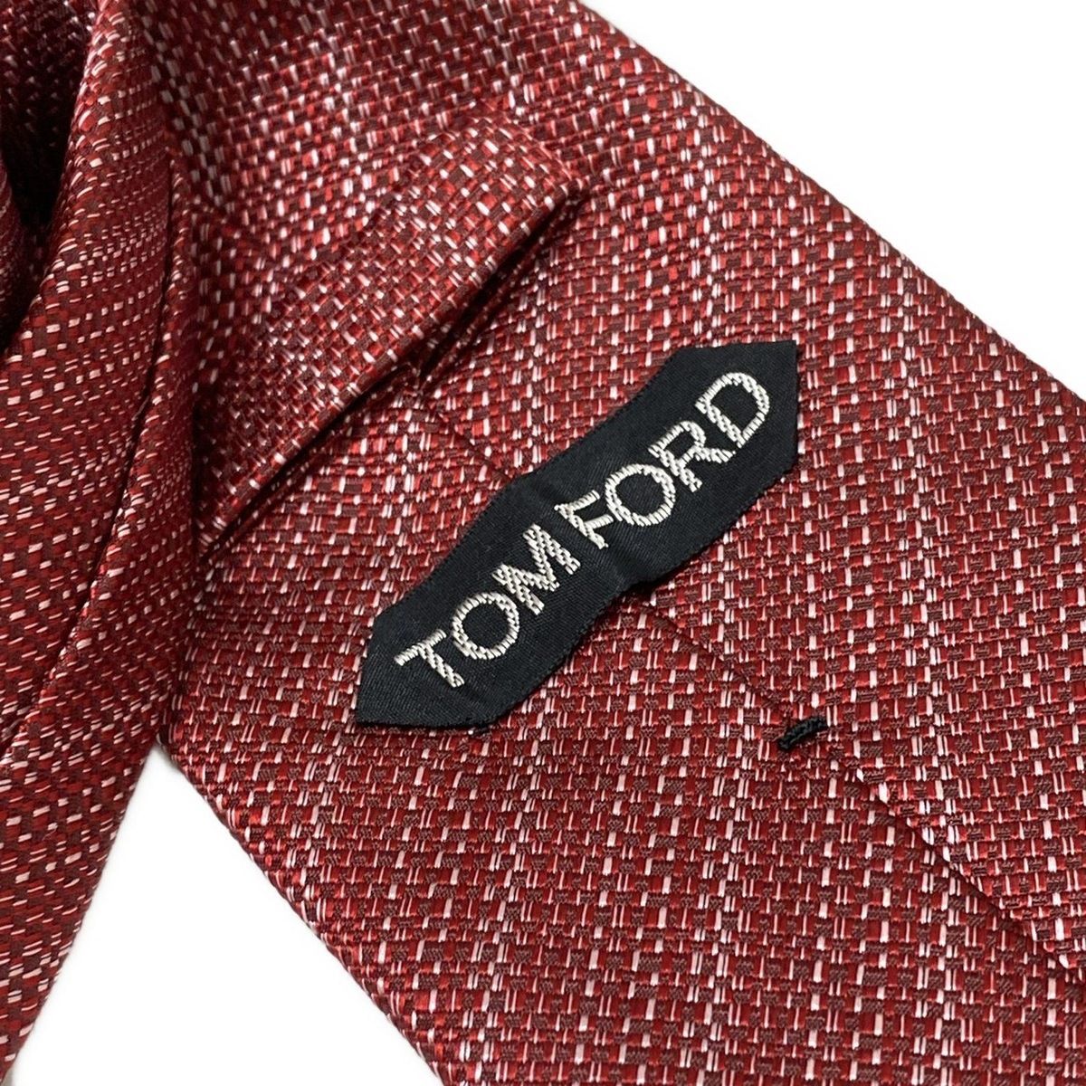 TOM FORD(トムフォード) ネクタイ メンズ美品 - レッド×白×ボルドー
