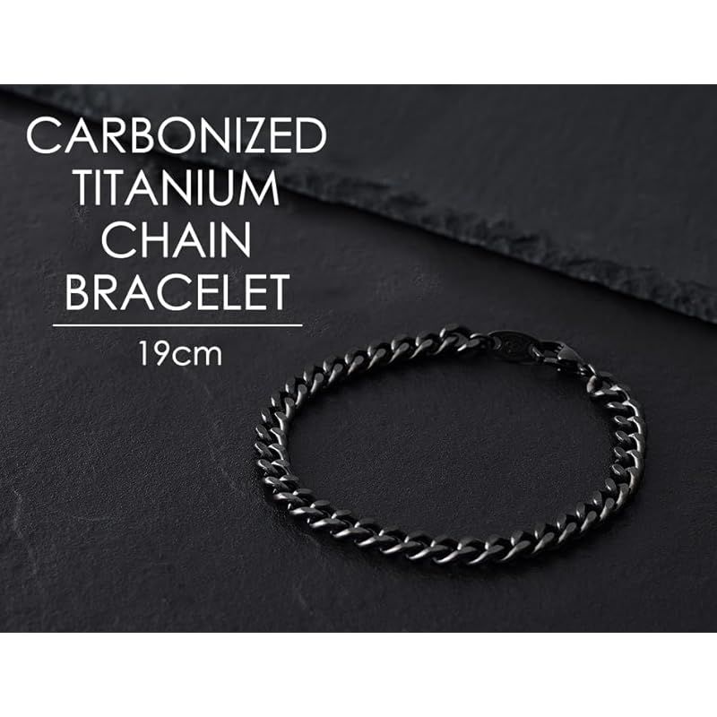 ファイテン(phiten) 炭化チタンチェーンブレスレット L 19cm 純チタン