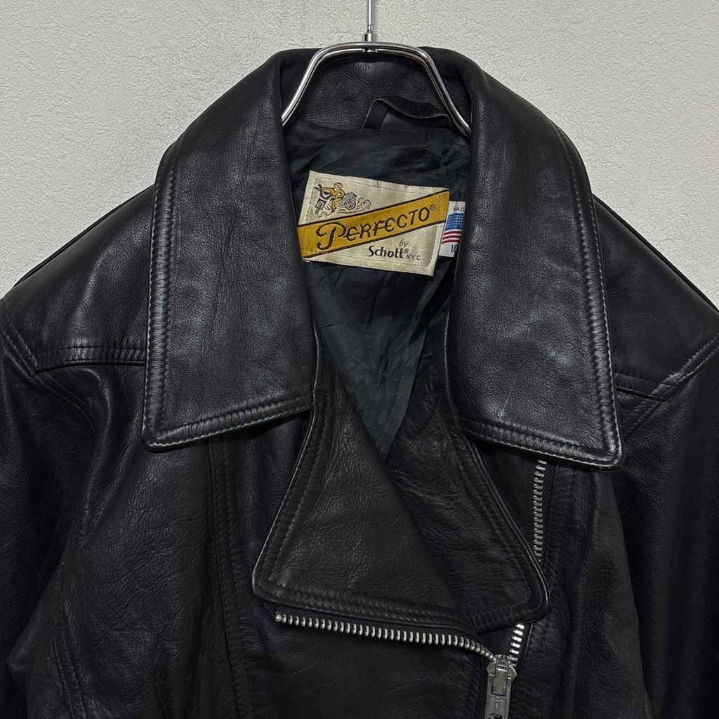 Schott】 80s USA製 本革 ダブルライダースジャケット IDEALジップ