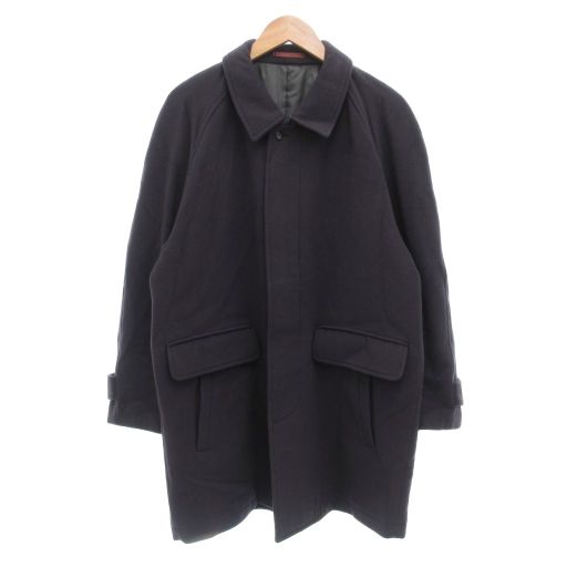 ノーブランド ステンカラーコート ウール カシミヤ ミドル M 紺