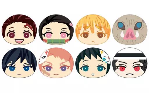 ぬいぐるみマスコット ぬいぐるみバッジ 全8種セット 鬼滅の刃 おまんじゅうにぎにぎマスコット